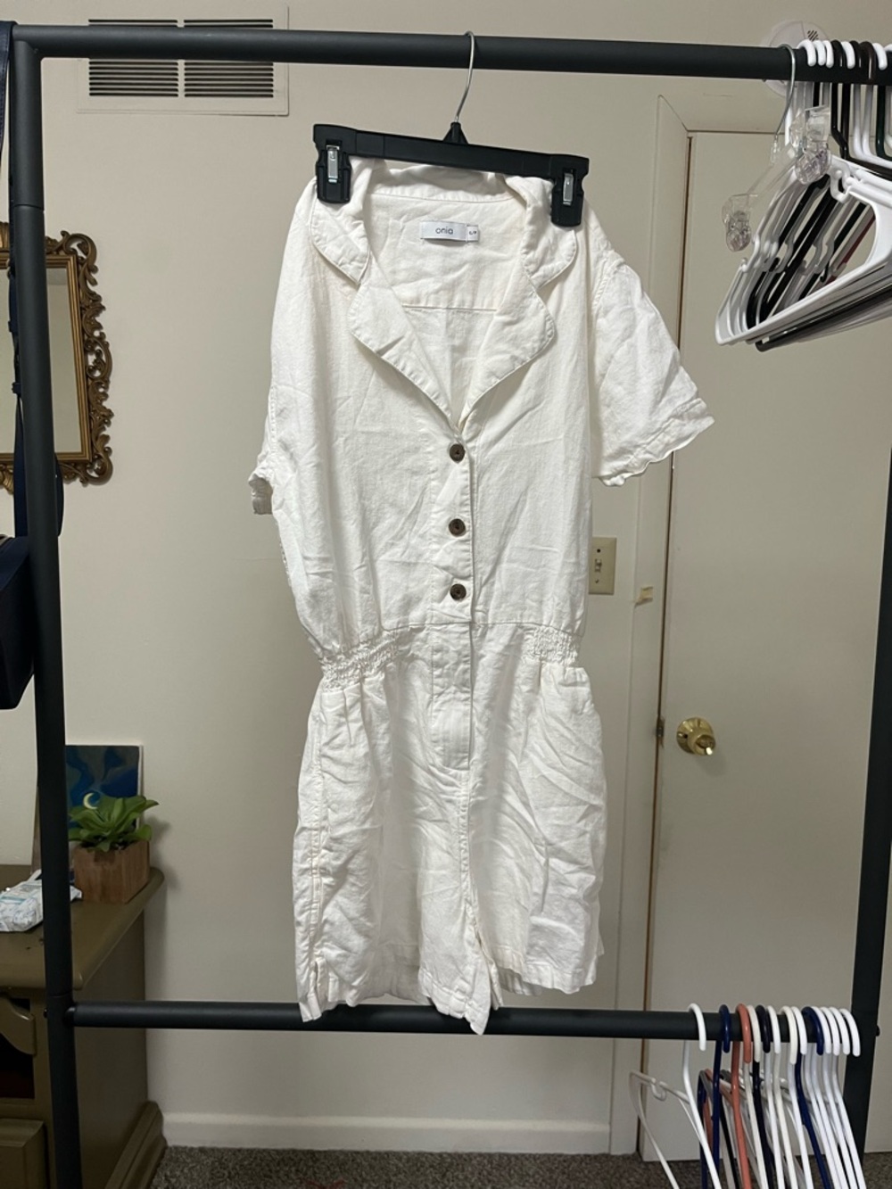 Onia Cream Short-Sleeve Linen Shirt